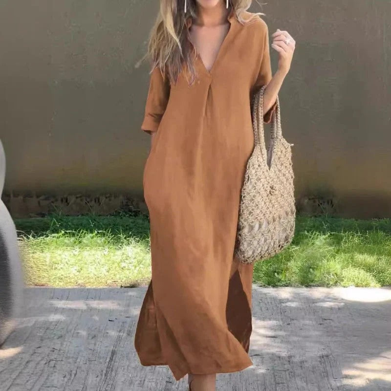VESTIDO LARGO RELAJADO ELEGANTE