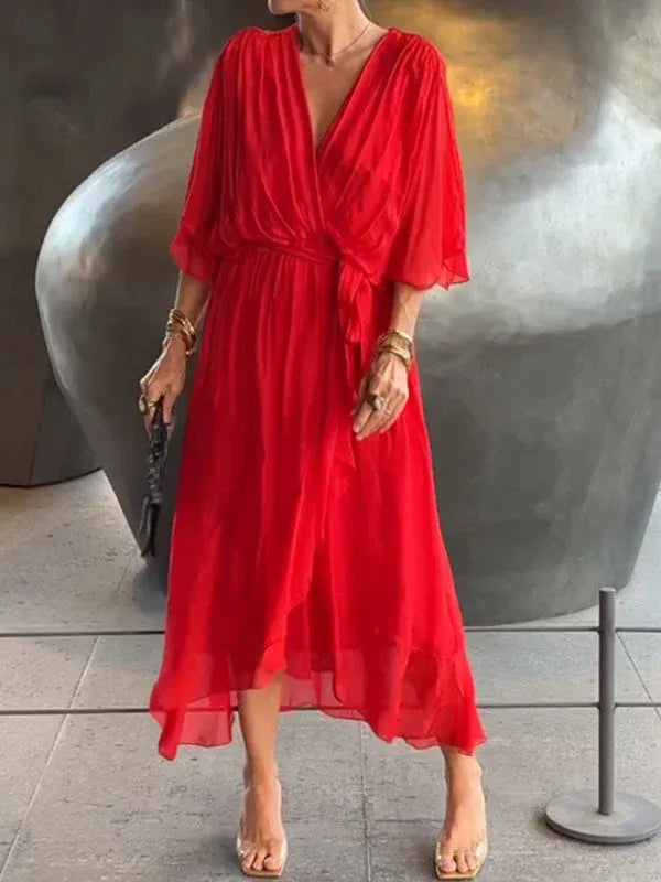 VESTIDO CASUAL SOFISTICADO MIDI CAROLINE