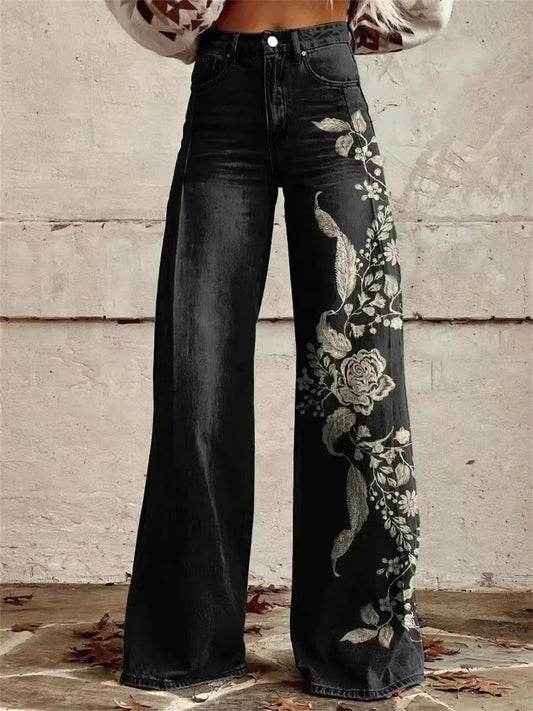 VAQUEROS ACAMPANADOS DISEÑO DARK FLOUR
