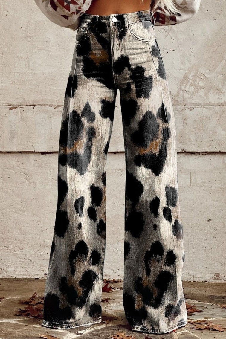 VAQUEROS ACAMPANADOS ESTAMPADO ANIMAL PRINT