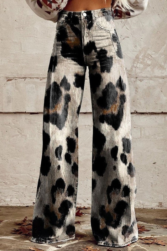 VAQUEROS ACAMPANADOS ESTAMPADO ANIMAL PRINT