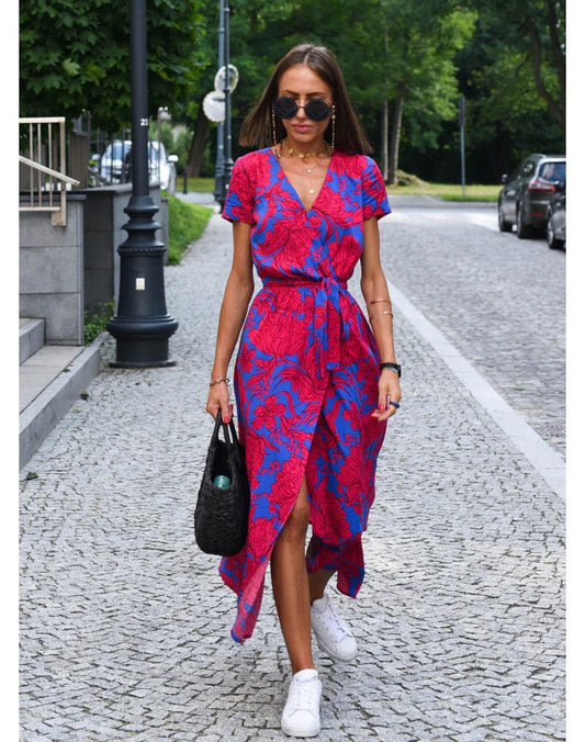 VESTIDO CRUZADO ESTILO FLORAL