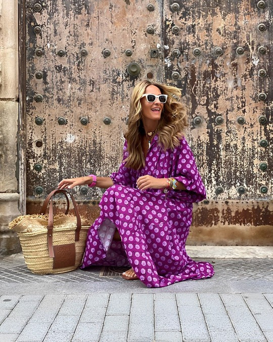 VESTIDO ESTILO BOHEMIO DE LUNARES