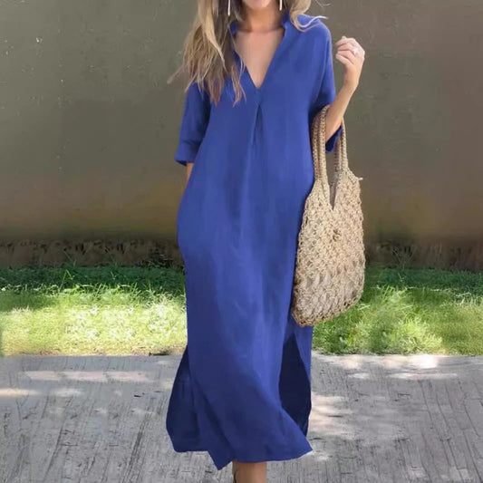 VESTIDO LARGO RELAJADO ELEGANTE