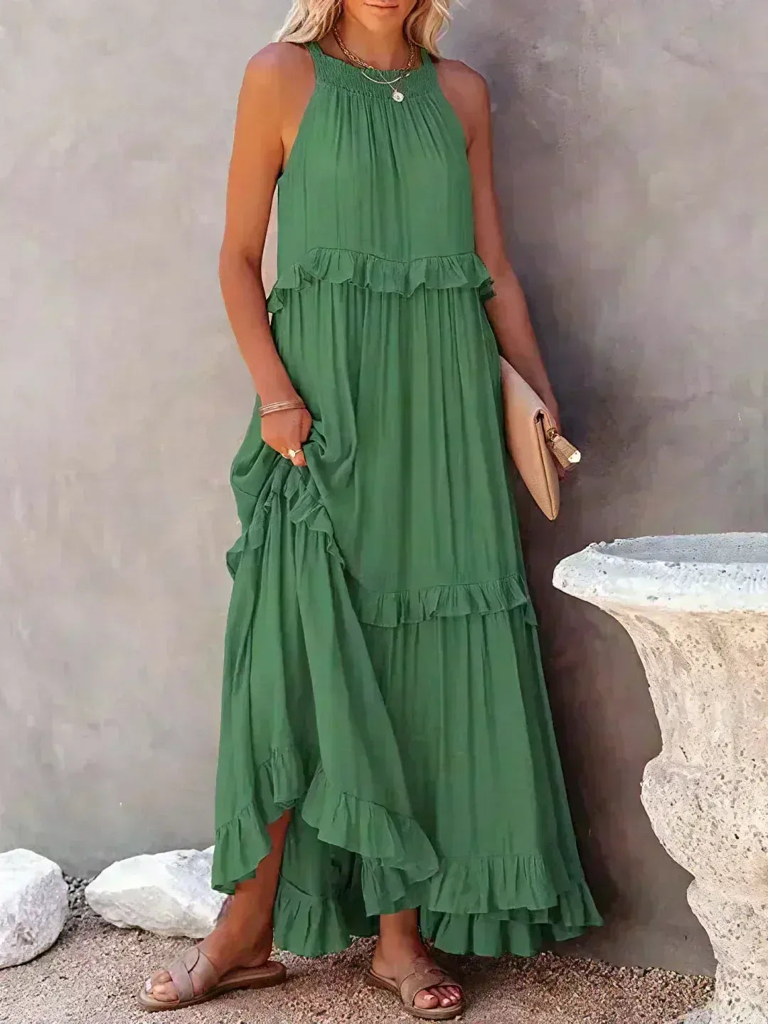 VESTIDO LARGO LIGERO Y FLUIDO EVENTUAL ROCIO
