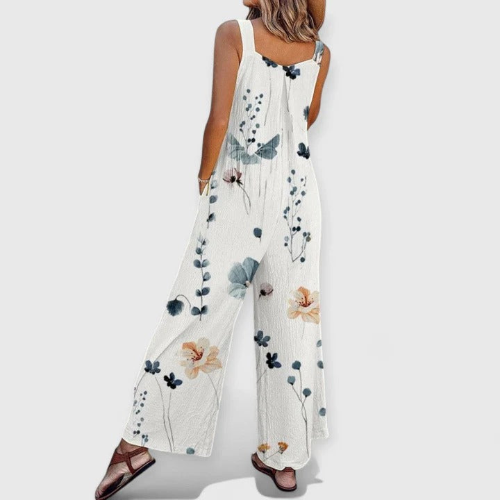 VESTIDO OVEROL BLANCO FLORAL