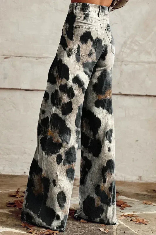 VAQUEROS ACAMPANADOS ESTAMPADO ANIMAL PRINT