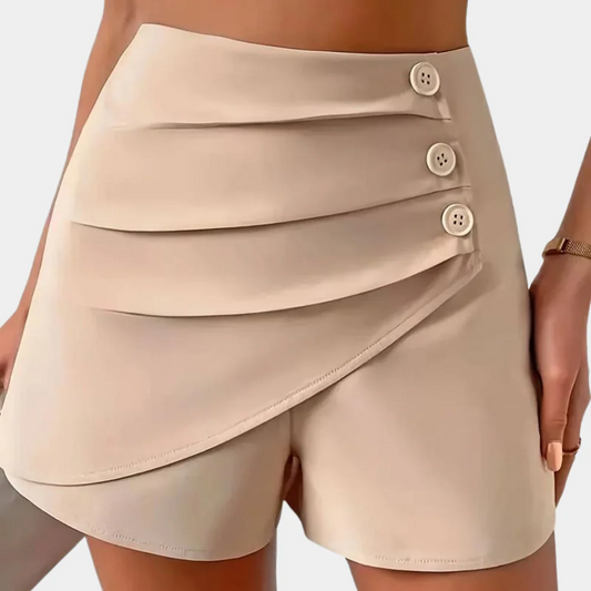 PANTALONES SHORTS CON FALDA SUPERPUESTA