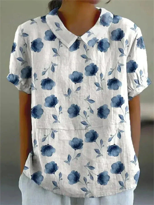 BLUSA DE LINO FLORAL MARGA