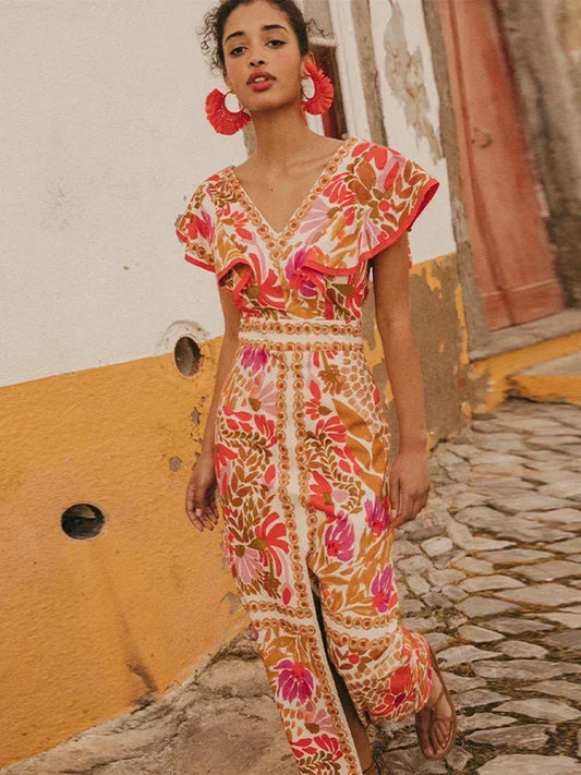 VESTIDO FESTIVO FEMENINO DE ESENCIA VERANIEGA