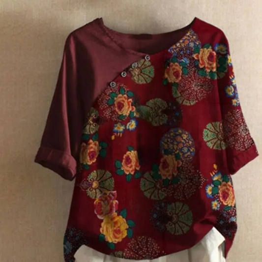 BLUSA DISEÑO ARTISTICO FLORAL