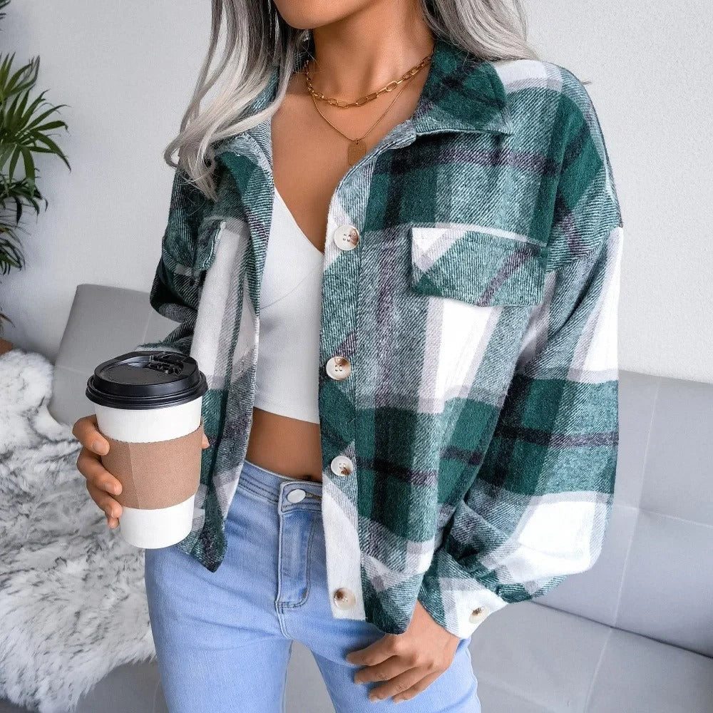 SOBRECAMISA DE CUADROS LOOK MODERNO