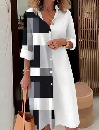 VESTIDO ESTILO CONTRASTADO BICOLOR GINA