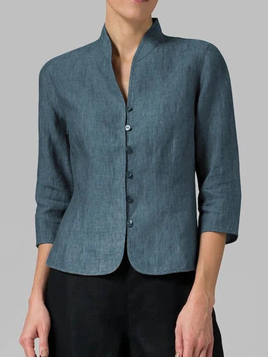 BLUSA DE LINO MANGA LARGA RISIA