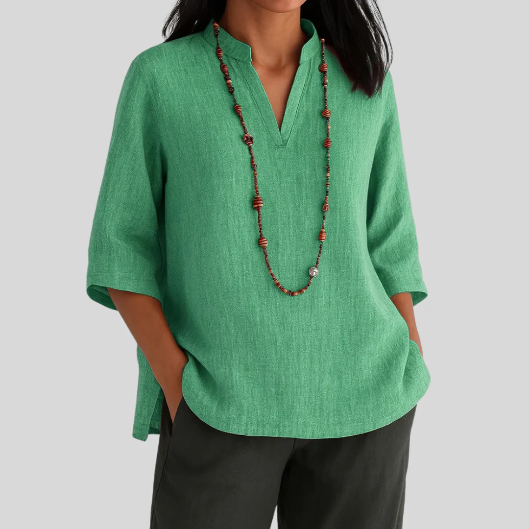 BLUSA DE LINO CASUAL TRANSPIRABLE