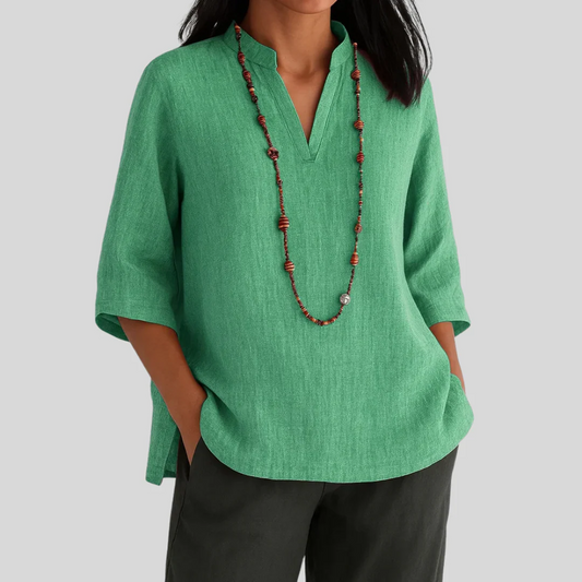 BLUSA DE LINO CASUAL TRANSPIRABLE