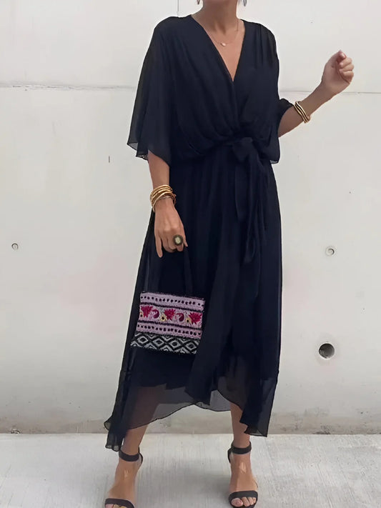 VESTIDO MIDI FLUIDO DE EVENTO EMILIA