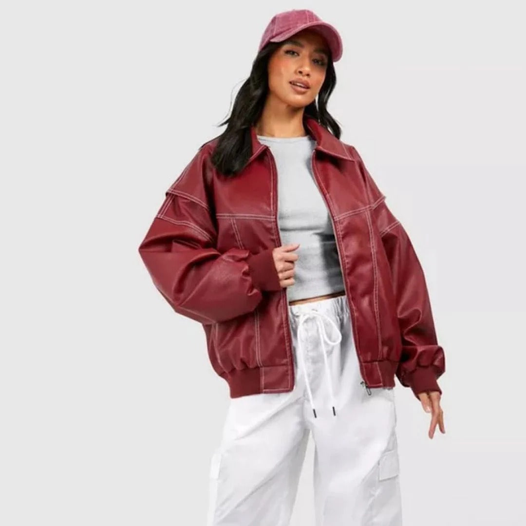 CHAQUETA DE CUERO OVERSIZE
