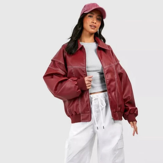 CHAQUETA DE CUERO OVERSIZE