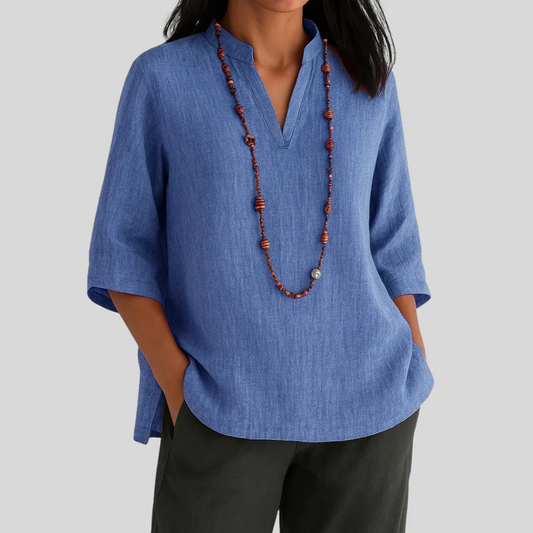BLUSA DE LINO CASUAL TRANSPIRABLE