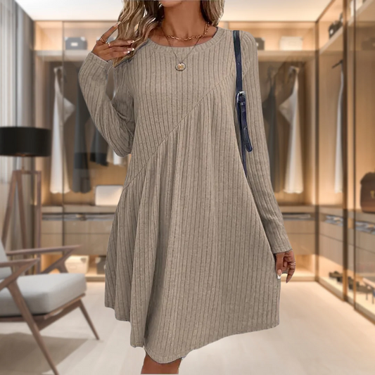 VESTIDO CASUAL DE PUNTA MANGA LARGA