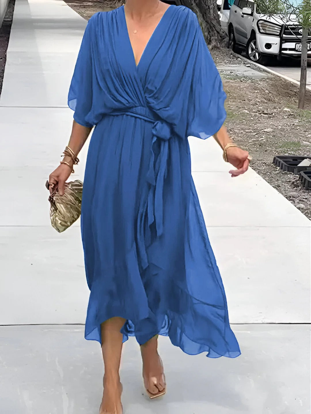 VESTIDO MIDI FLUIDO DE EVENTO EMILIA
