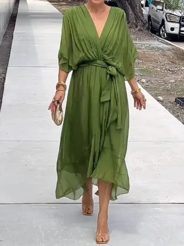 VESTIDO CASUAL SOFISTICADO MIDI CAROLINE