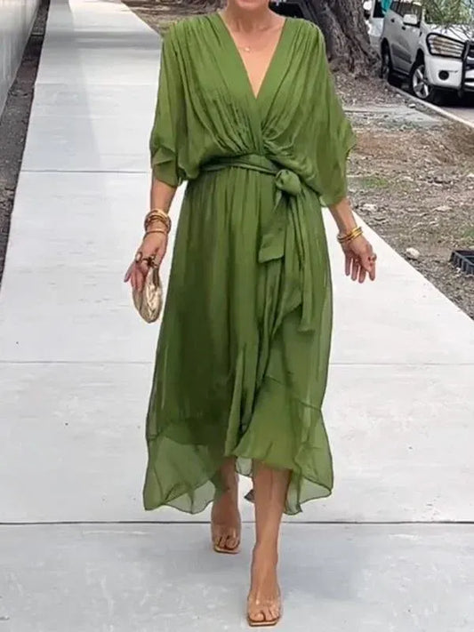 VESTIDO CASUAL SOFISTICADO MIDI CAROLINE