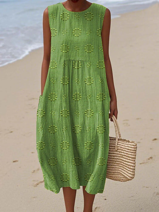 VESTIDO MIDI SIN MANGAS CASUAL HOLGADO