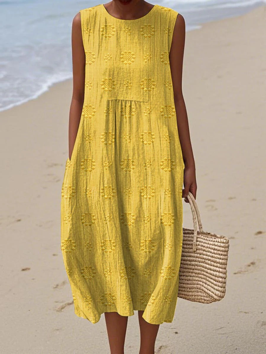 VESTIDO MIDI SIN MANGAS CASUAL HOLGADO