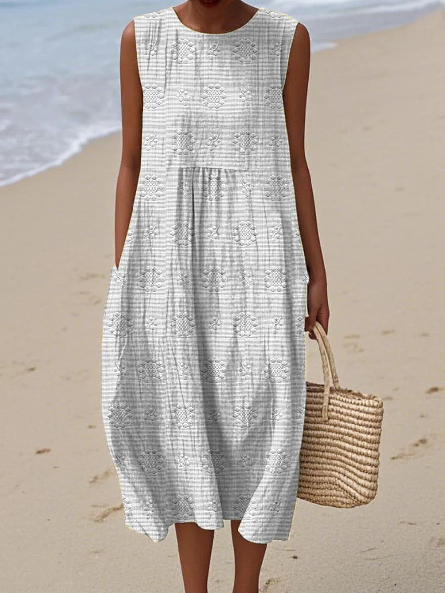 VESTIDO MIDI SIN MANGAS CASUAL HOLGADO