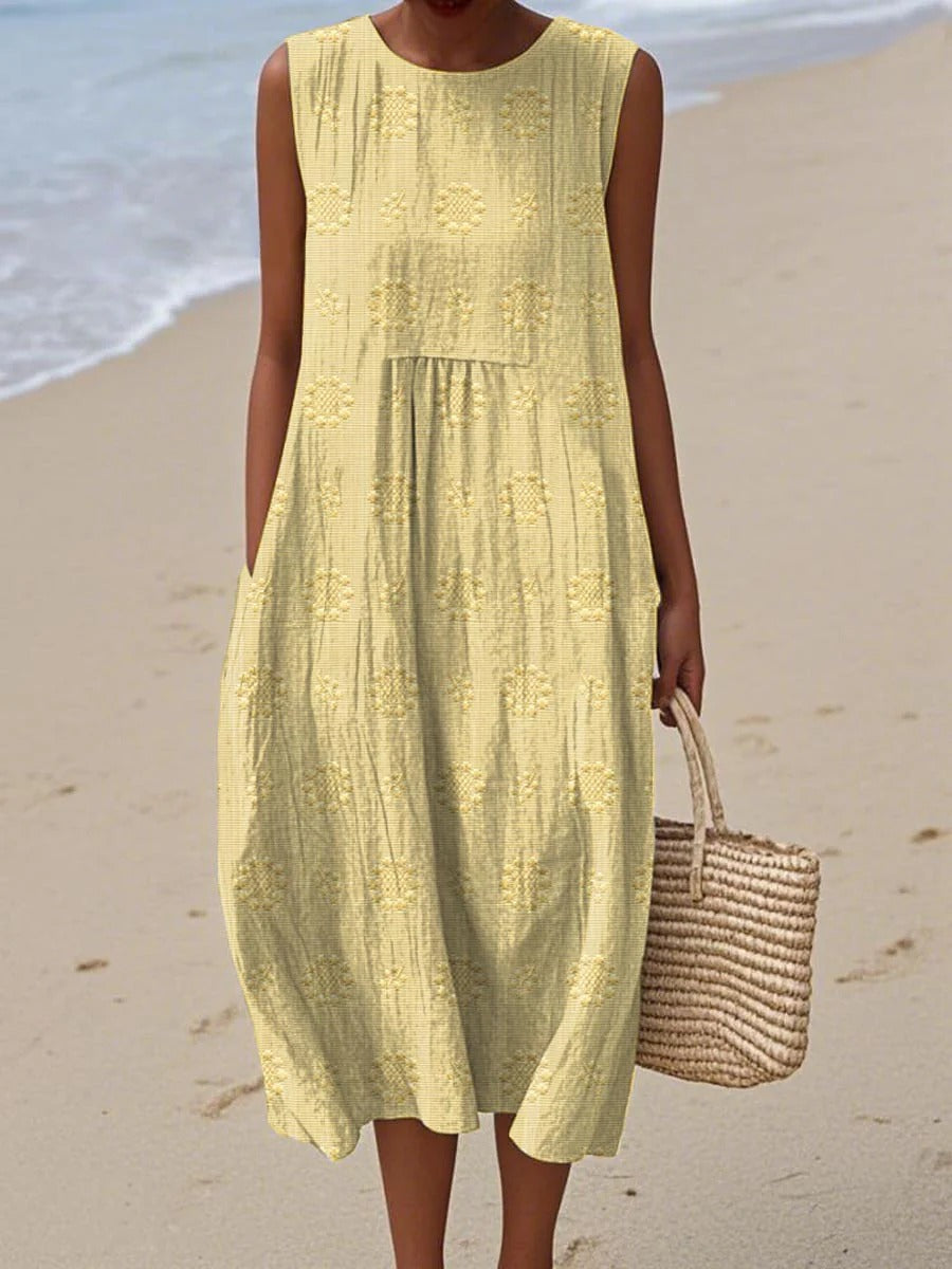 VESTIDO MIDI SIN MANGAS CASUAL HOLGADO