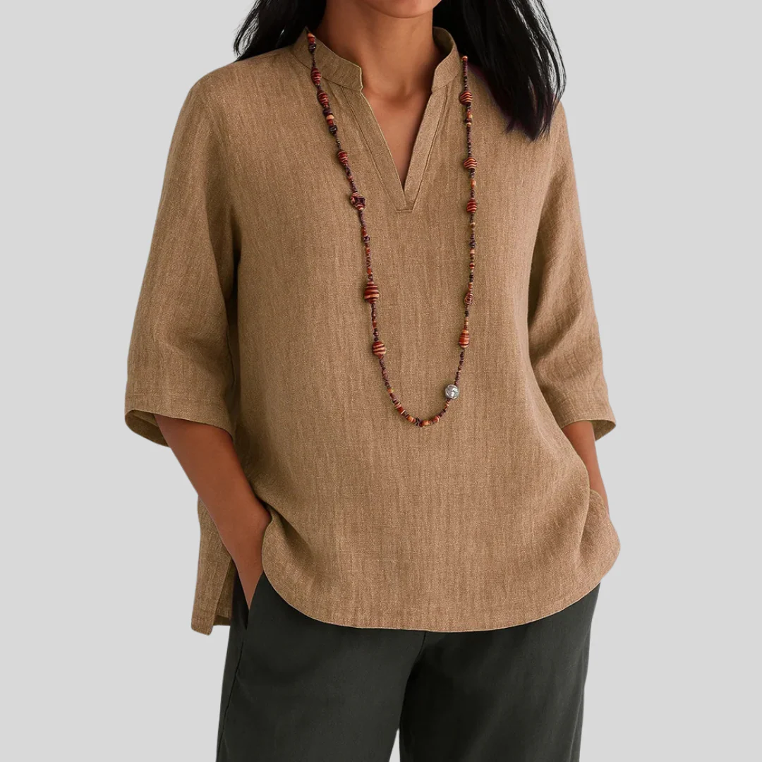 BLUSA DE LINO CASUAL TRANSPIRABLE