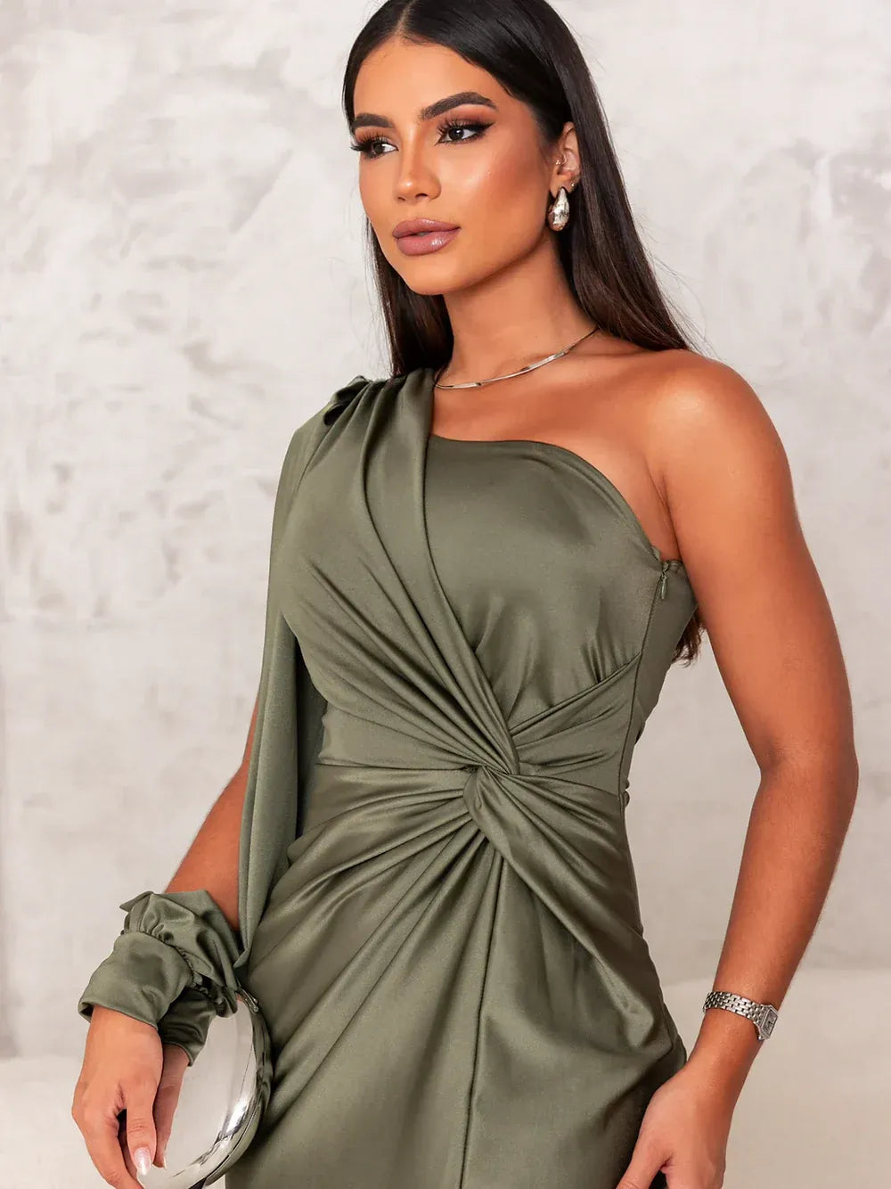 VESTIDO DE FIESTA ELEGANTE ASIMETRICO CANSANDRA