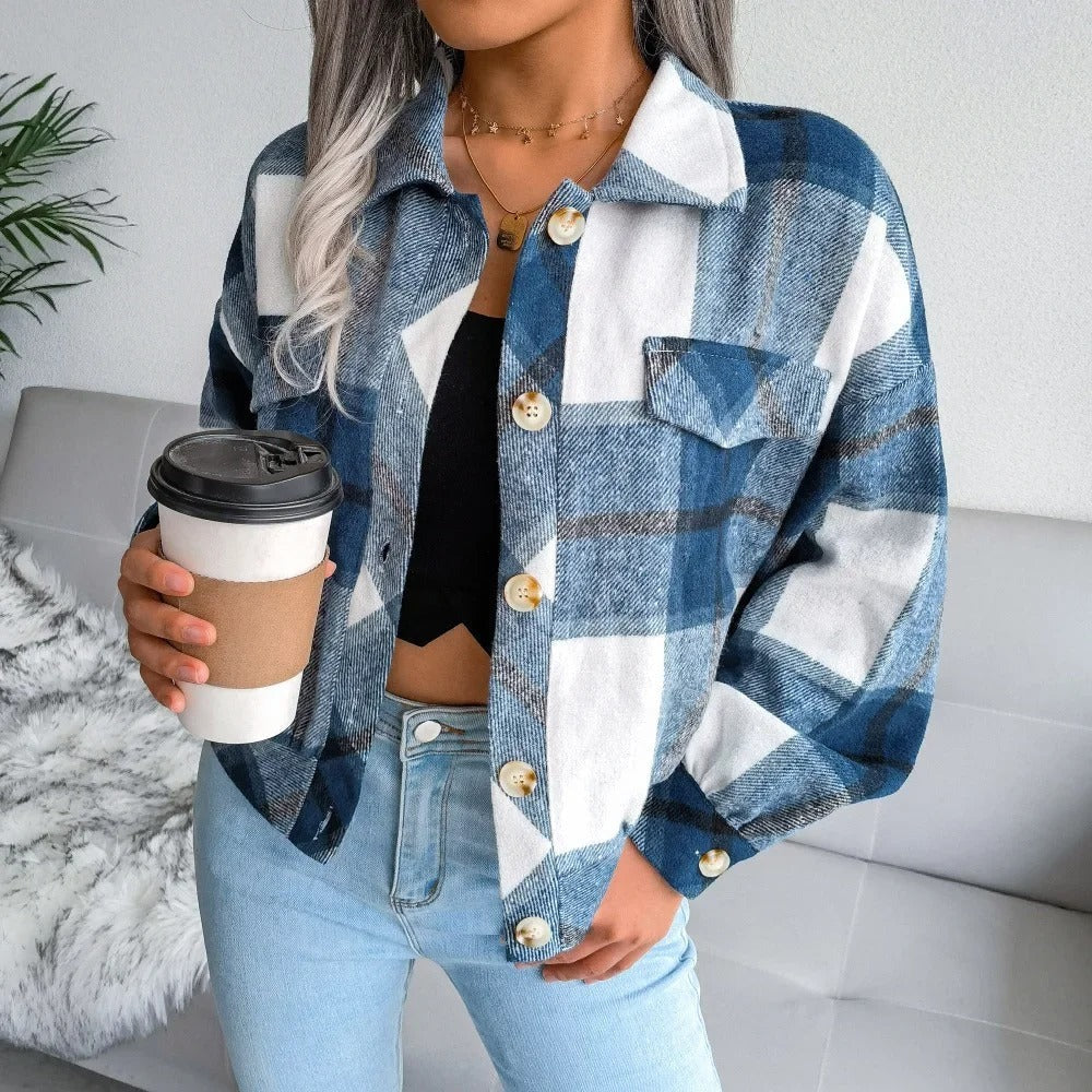 SOBRECAMISA DE CUADROS LOOK MODERNO