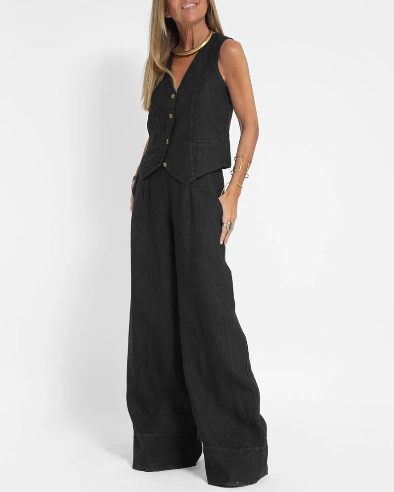 CONJUNTO OCASIONAL DOS PIEZAS DE LINO MARIA
