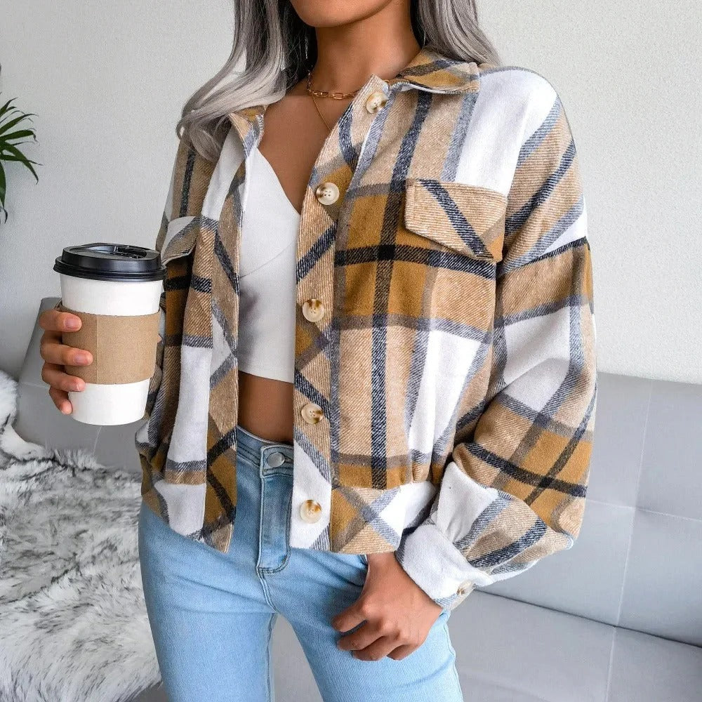 SOBRECAMISA DE CUADROS LOOK MODERNO