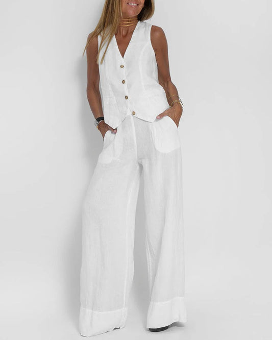 CONJUNTO OCASIONAL DOS PIEZAS DE LINO MARIA