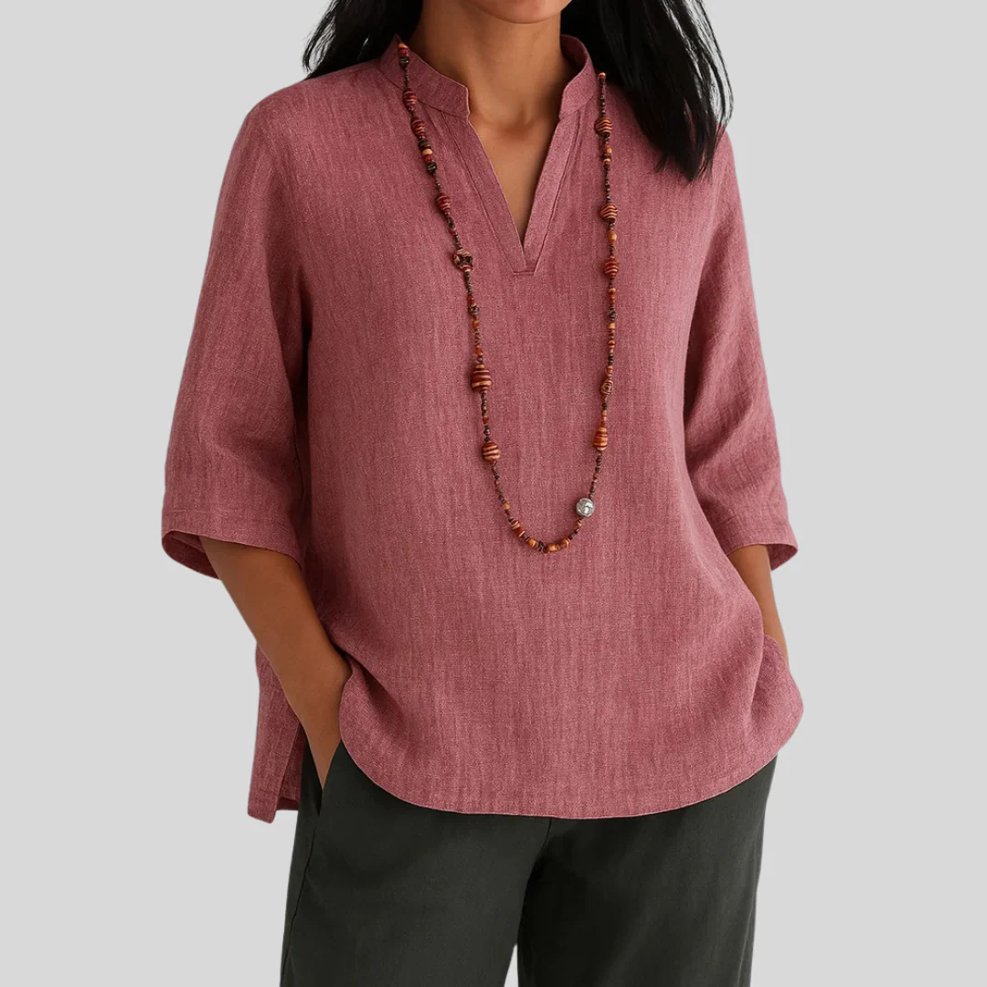 BLUSA DE LINO CASUAL TRANSPIRABLE