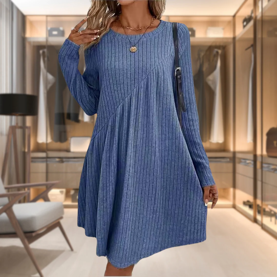 VESTIDO CASUAL DE PUNTA MANGA LARGA