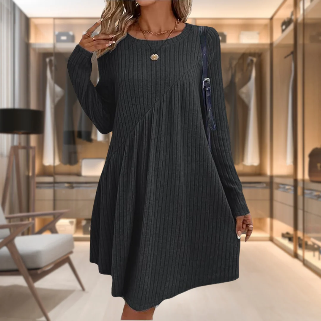 VESTIDO CASUAL DE PUNTA MANGA LARGA