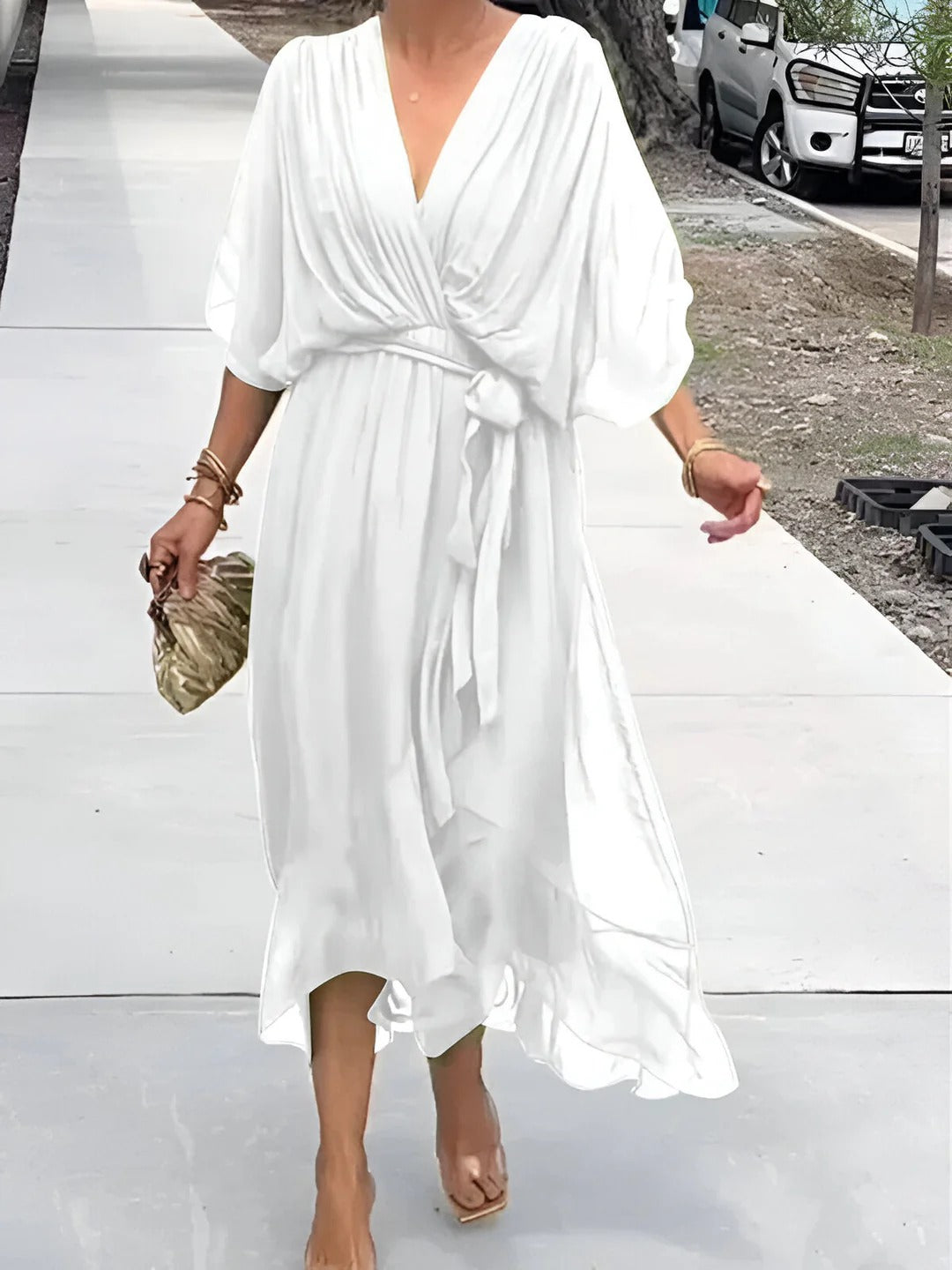 VESTIDO MIDI FLUIDO DE EVENTO EMILIA